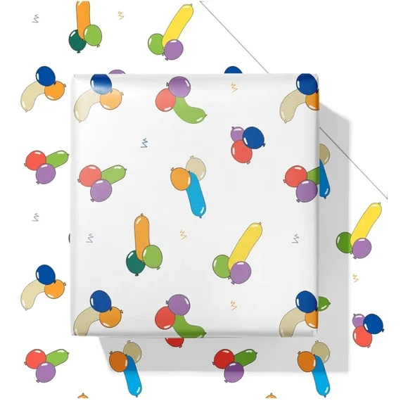 Baloney Pony Balloons Wrapping Paper - Picture 2 of 5